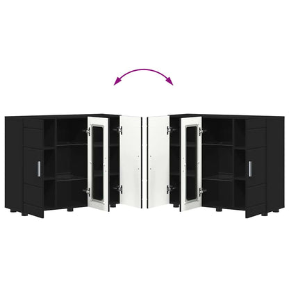 Wooden Cabinet Black 88.5 x 30.5 x 73 cm Engineered Wood