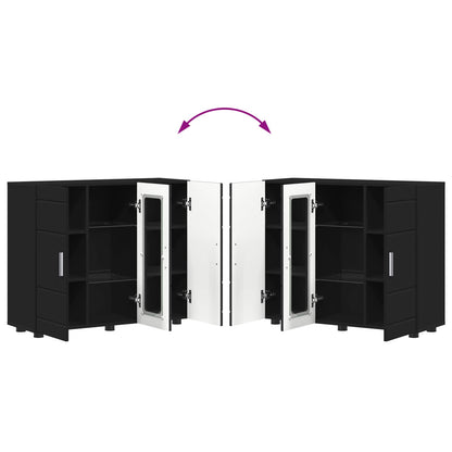 Wooden Cabinet Black 88.5 x 30.5 x 73 cm Engineered Wood