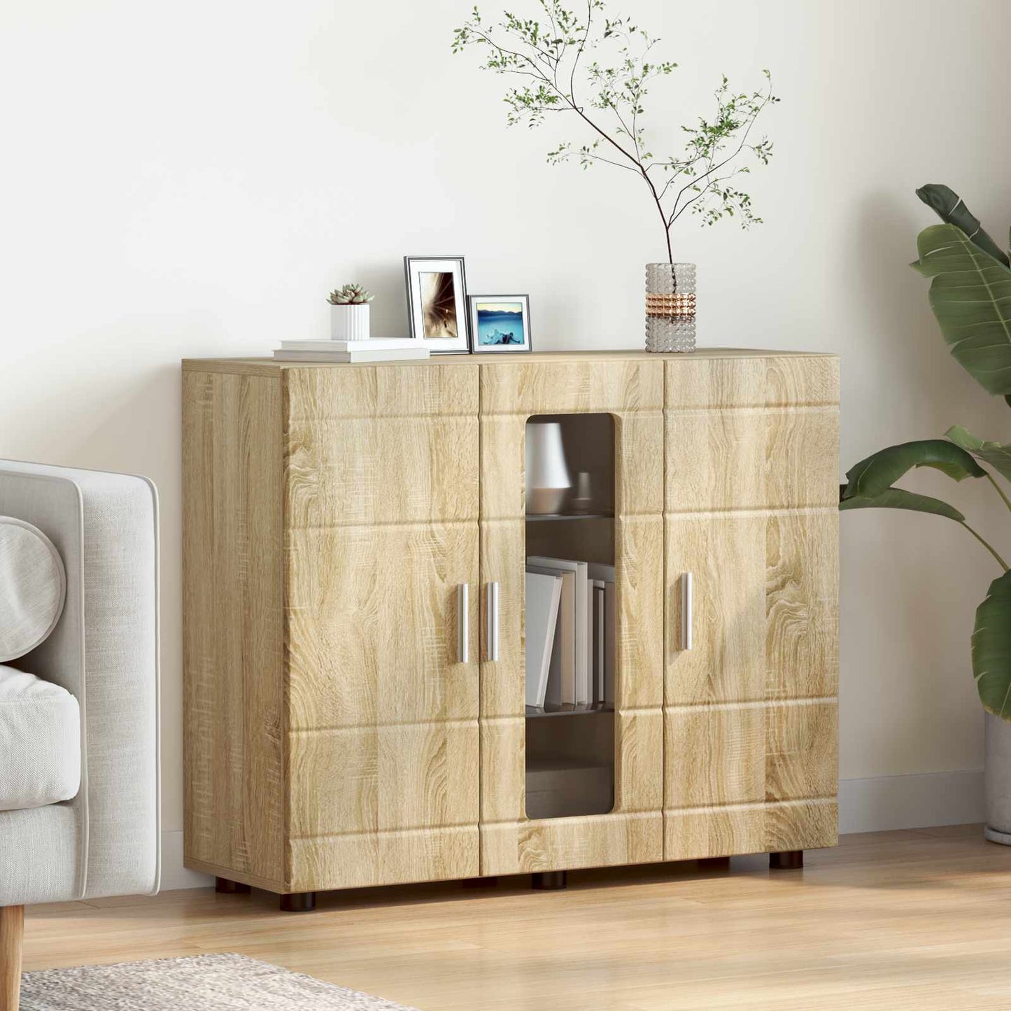 Wooden Cabinet Sonoma Oak 88.5 x 30.5 x 73 cm Engineered Wood
