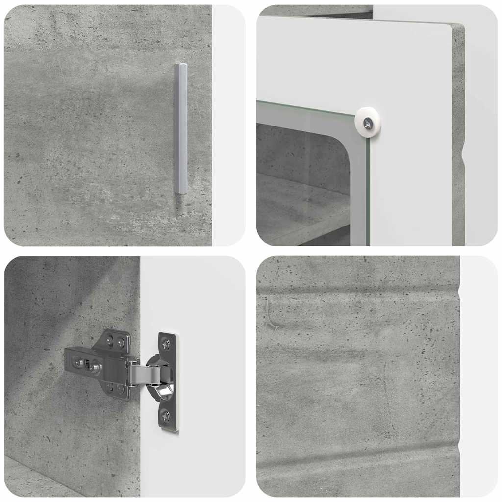 Wooden Cabinet with Storage Concrete Grey 88.5 x 30.5 x 73 cm