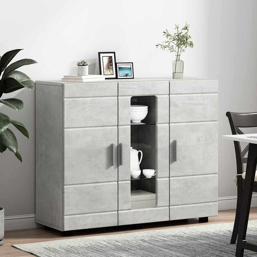 Wooden Cabinet with Storage Concrete Grey 88.5 x 30.5 x 73 cm