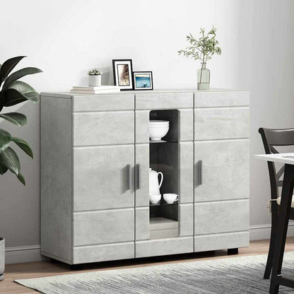 Wooden Cabinet with Storage Concrete Grey 88.5 x 30.5 x 73 cm