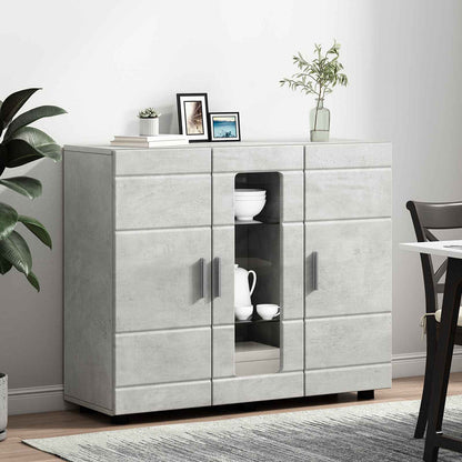 Wooden Cabinet with Storage Concrete Grey 88.5 x 30.5 x 73 cm