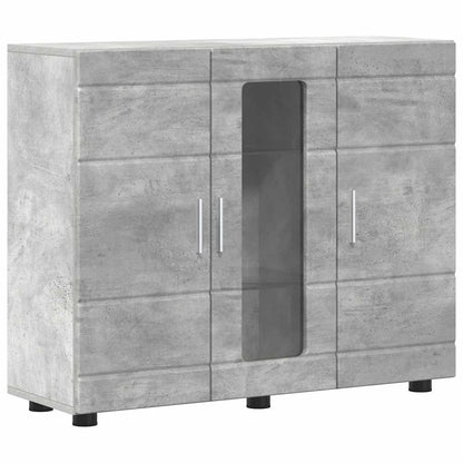 Wooden Cabinet with Storage Concrete Grey 88.5 x 30.5 x 73 cm