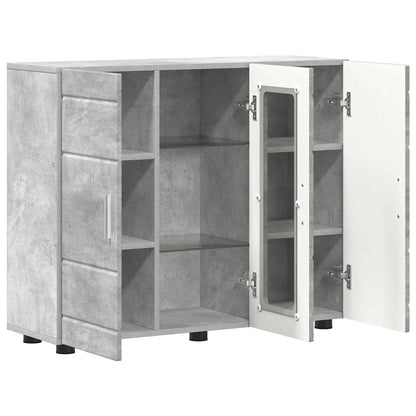 Wooden Cabinet with Storage Concrete Grey 88.5 x 30.5 x 73 cm