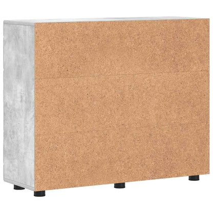 Wooden Cabinet with Storage Concrete Grey 88.5 x 30.5 x 73 cm