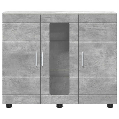 Wooden Cabinet with Storage Concrete Grey 88.5 x 30.5 x 73 cm