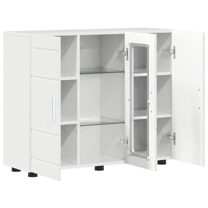 Wooden Cabinet High Gloss White Engineered Wood