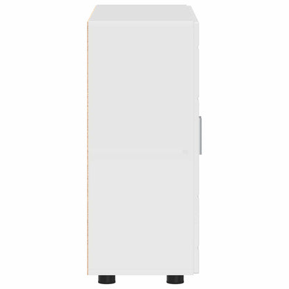 Wooden Cabinet High Gloss White Engineered Wood