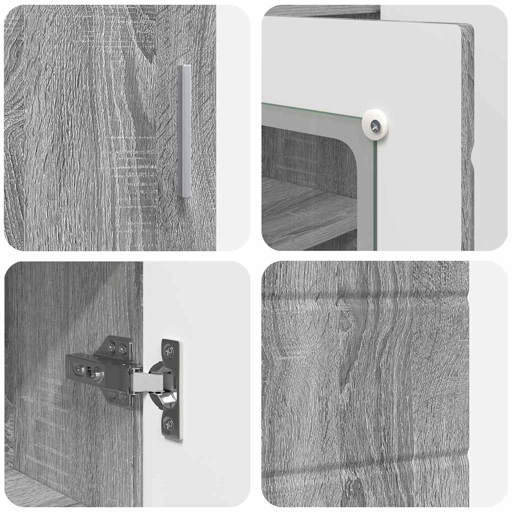 Wooden Cabinet Grey Sonoma 88.5 x 30.5 x 73 cm Engineered Wood