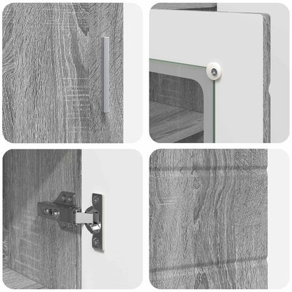 Wooden Cabinet Grey Sonoma 88.5 x 30.5 x 73 cm Engineered Wood