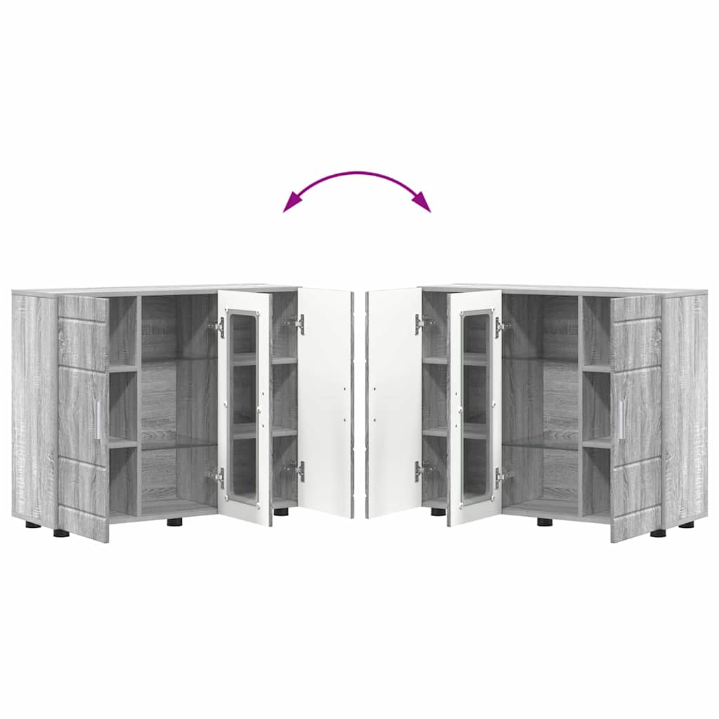 Wooden Cabinet Grey Sonoma 88.5 x 30.5 x 73 cm Engineered Wood