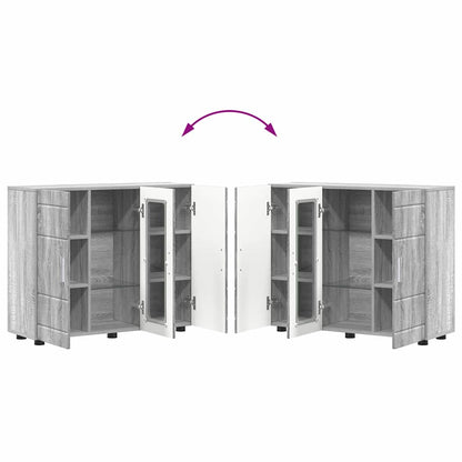 Wooden Cabinet Grey Sonoma 88.5 x 30.5 x 73 cm Engineered Wood