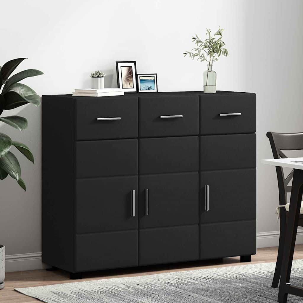Sideboard FLORIN Black 88.5 x 30.5 x 73 cm Engineered Wood