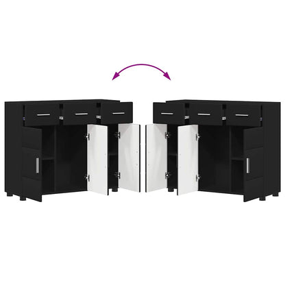 Sideboard FLORIN Black 88.5 x 30.5 x 73 cm Engineered Wood