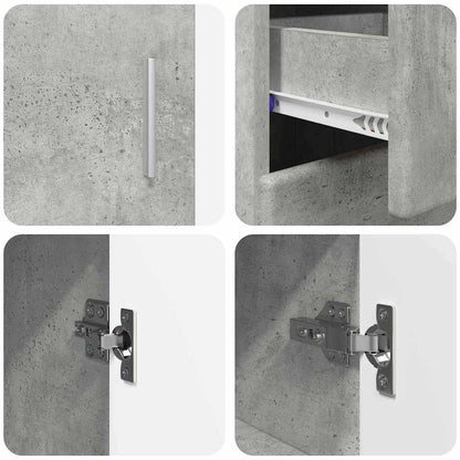 Sideboard with Shelf FLORIN Concrete Grey 88.5 x 30.5 x 73 cm