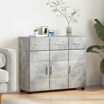 Sideboard with Shelf FLORIN Concrete Grey 88.5 x 30.5 x 73 cm