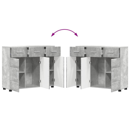 Sideboard with Shelf FLORIN Concrete Grey 88.5 x 30.5 x 73 cm