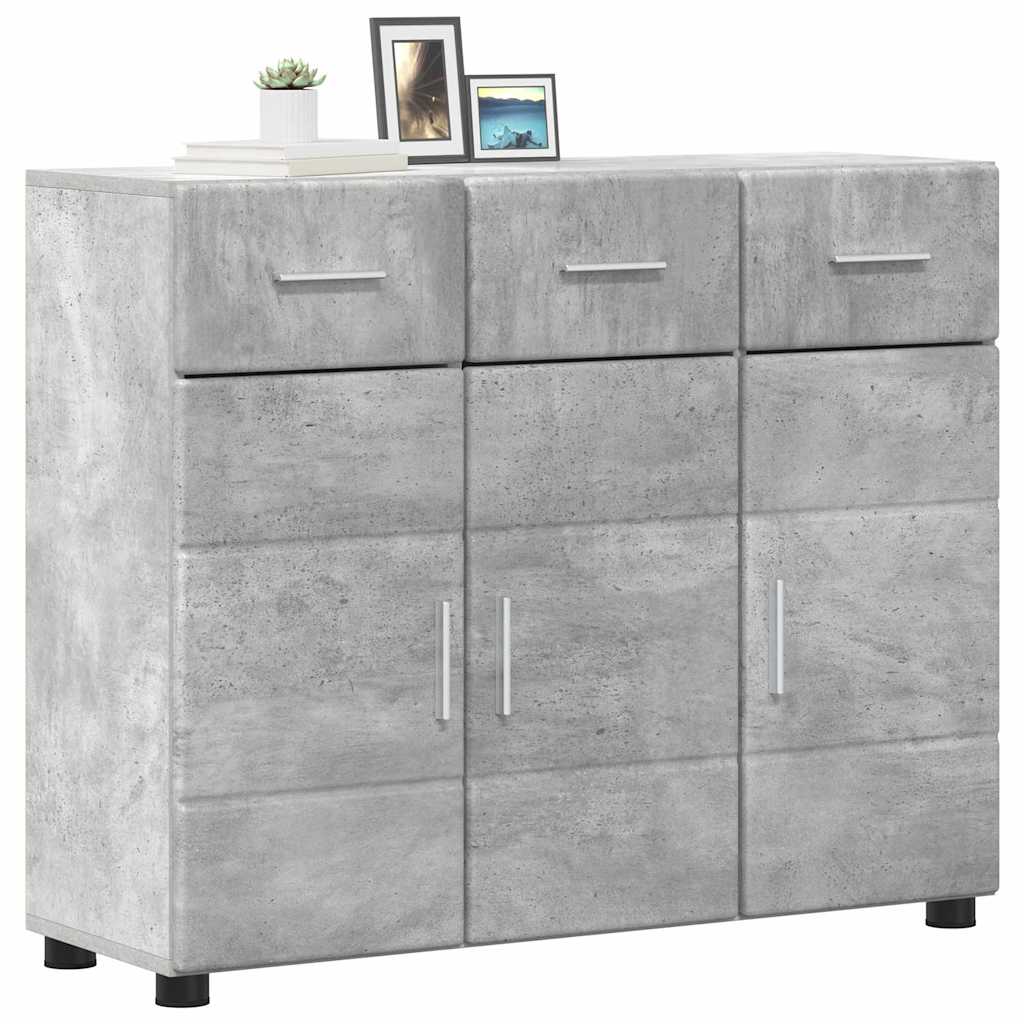 Sideboard with Shelf FLORIN Concrete Grey 88.5 x 30.5 x 73 cm