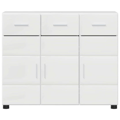 Sideboard with Door FLORIN High Gloss White 88.5 x 30.5 x 73 cm