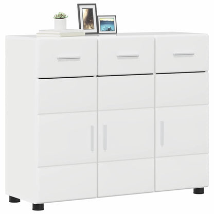 Sideboard with Door FLORIN High Gloss White 88.5 x 30.5 x 73 cm