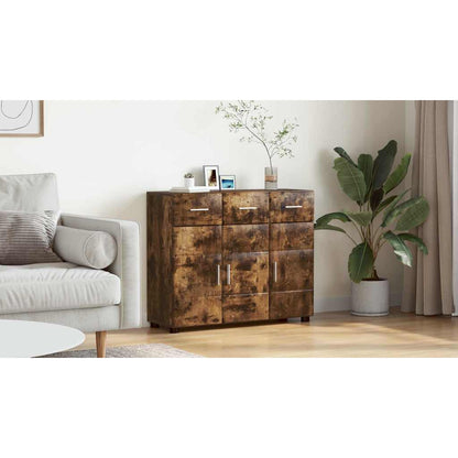 Sideboard FLORIN Smoked Oak 88.5 x 30.5 x 73 cm Engineered Wood