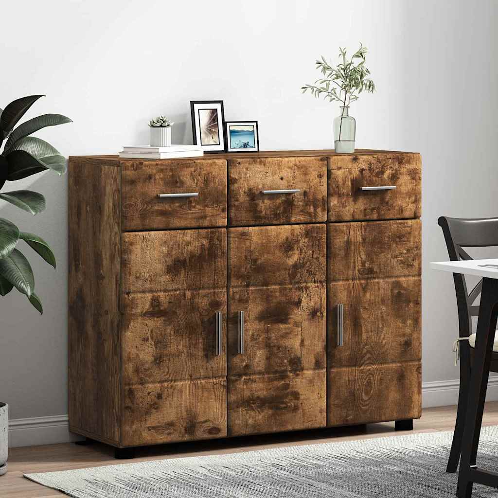 Sideboard FLORIN Smoked Oak 88.5 x 30.5 x 73 cm Engineered Wood
