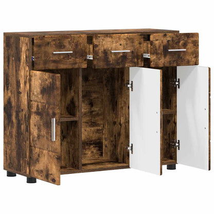 Sideboard FLORIN Smoked Oak 88.5 x 30.5 x 73 cm Engineered Wood