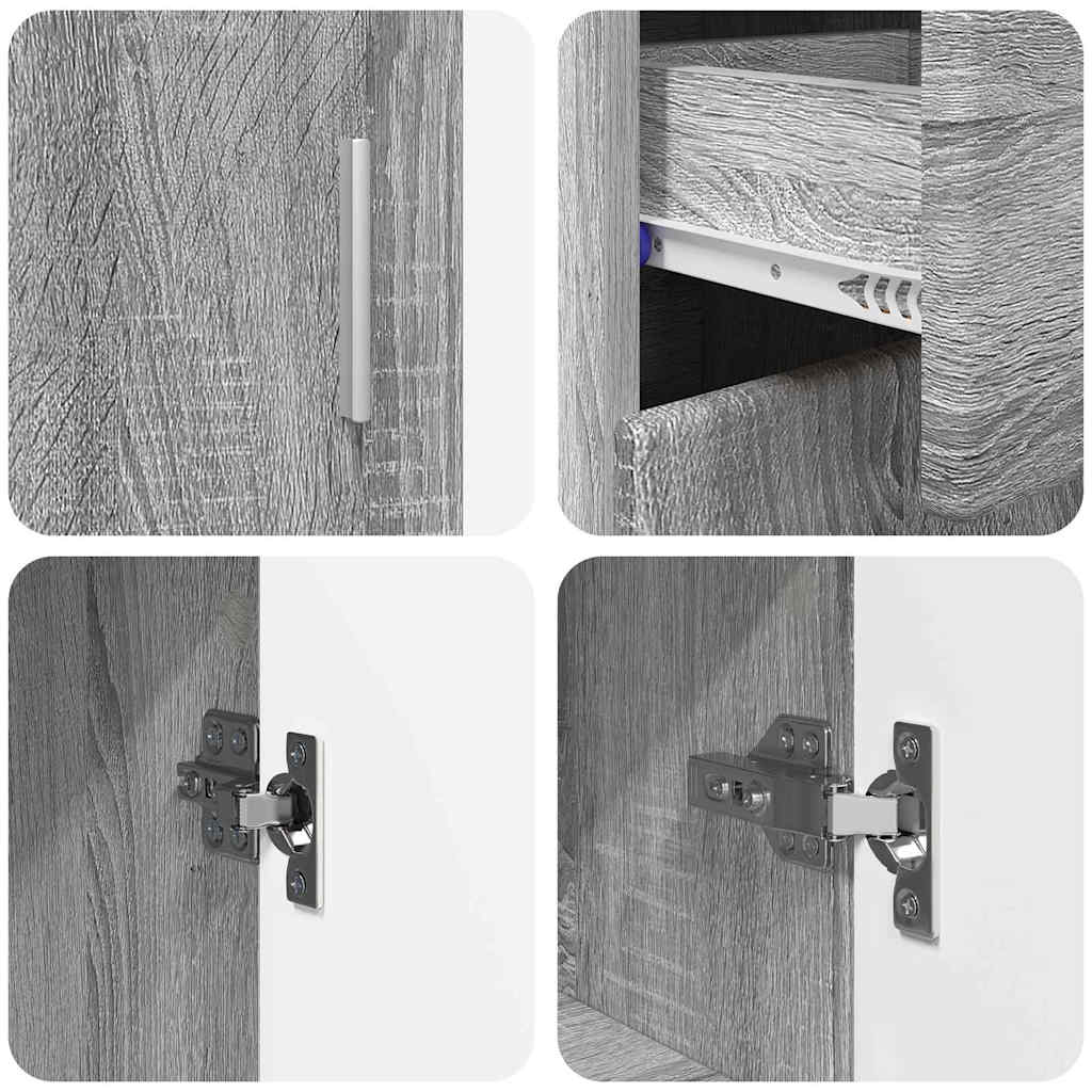 Sideboard with Shelf FLORIN Grey Sonoma 88.5 x 30.5 x 73 cm