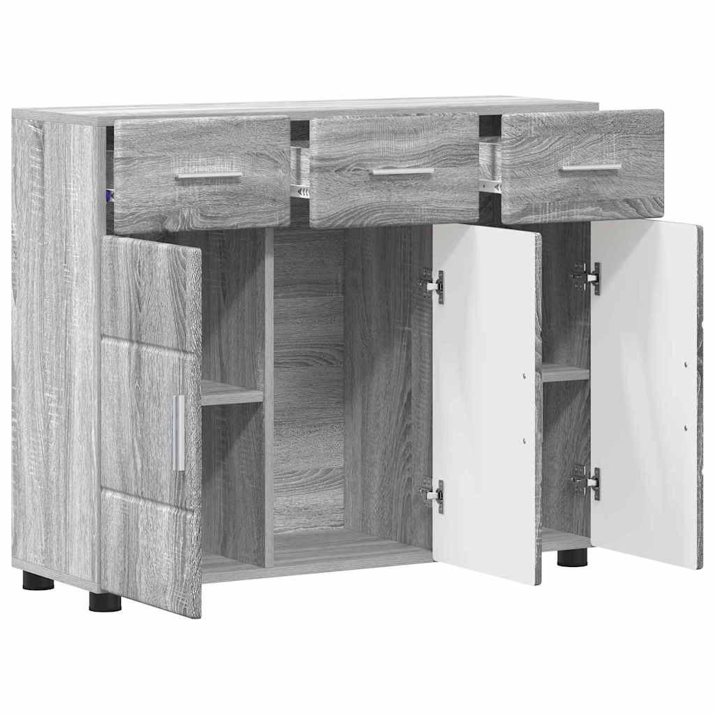 Sideboard with Shelf FLORIN Grey Sonoma 88.5 x 30.5 x 73 cm