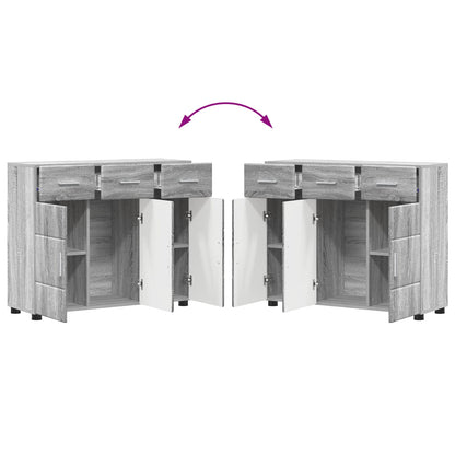 Sideboard with Shelf FLORIN Grey Sonoma 88.5 x 30.5 x 73 cm