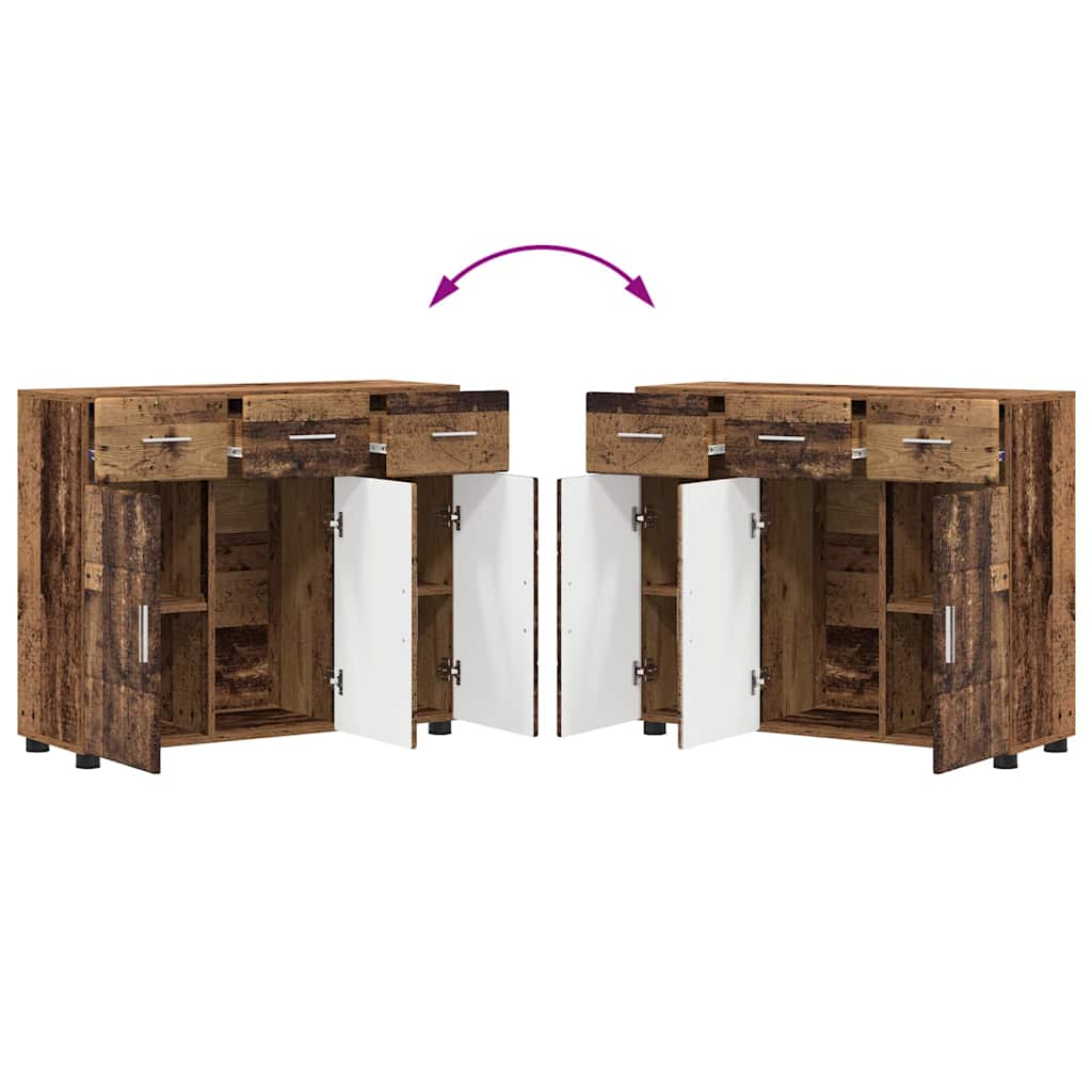 Sideboard FLORIN Old Wood 88.5 x 30.5 x 73 cm Engineered Wood