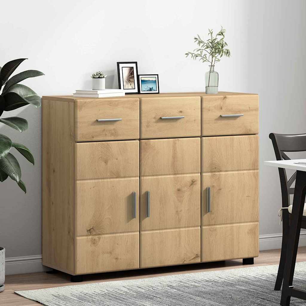 Sideboard with Shelf FLORIN Artisan Oak 88.5 x 30.5 x 73 cm