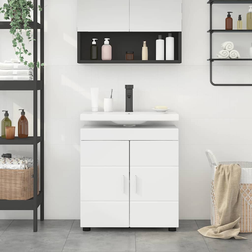 Bathroom Cabinet Set with Storage TULUM White 60 x 34 x 63 cm