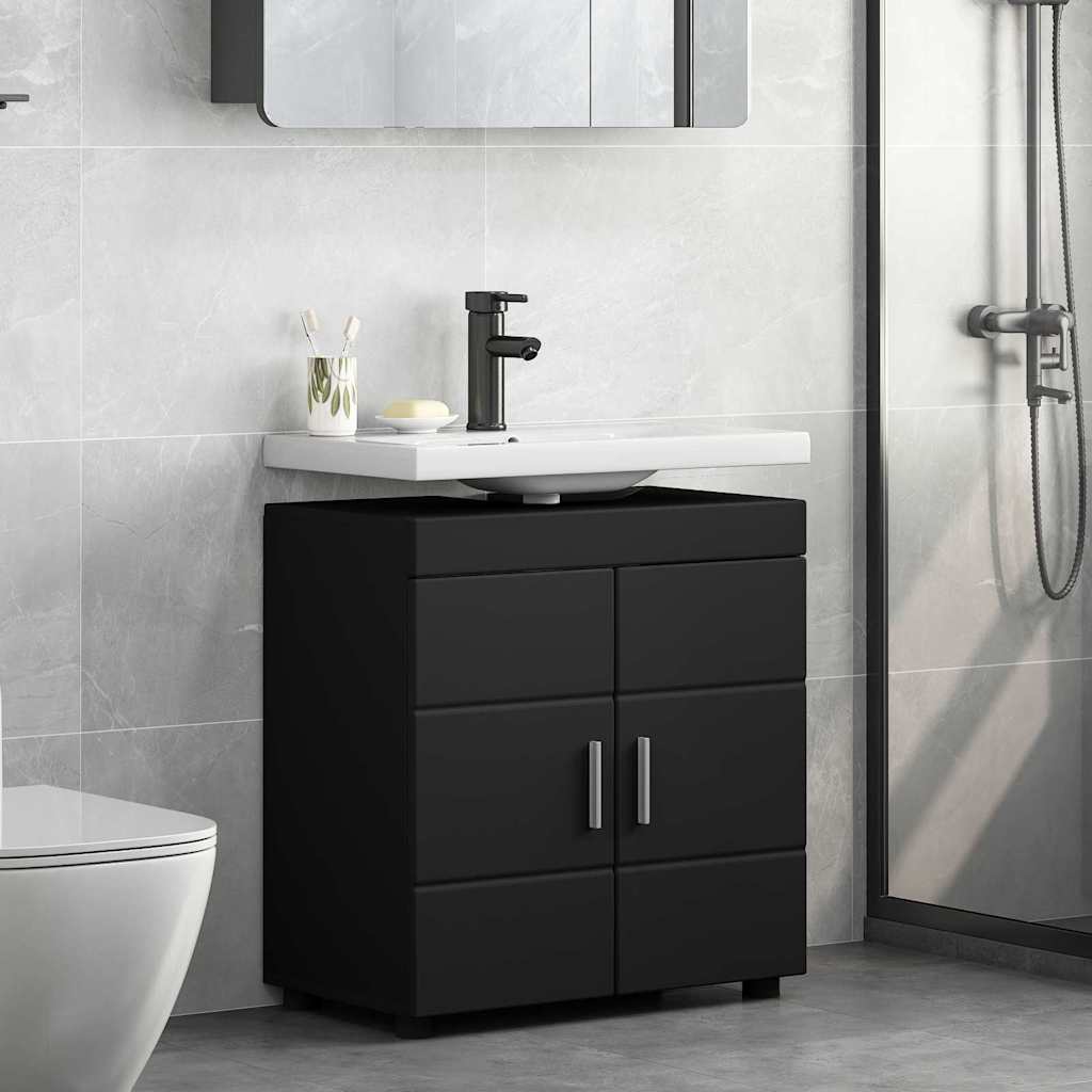 Bathroom Cabinet Set with Storage TULUM Black 60 x 34 x 63 cm