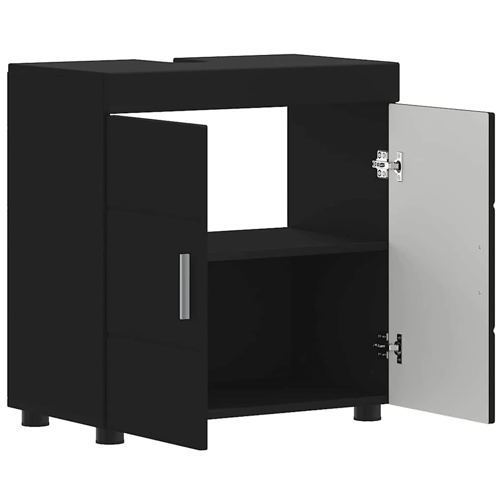 Bathroom Cabinet Set with Storage TULUM Black 60 x 34 x 63 cm