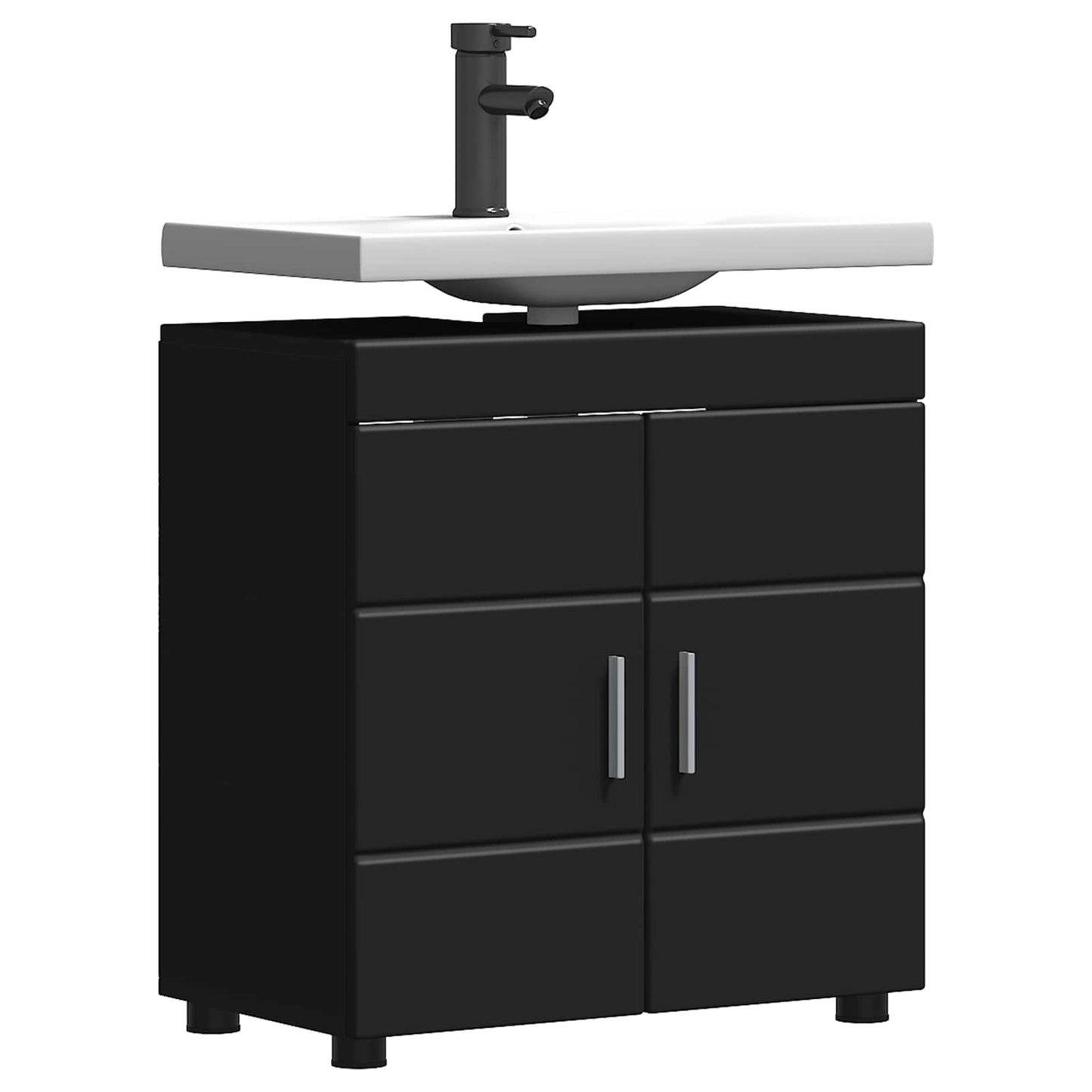 Bathroom Cabinet Set TULUM Black 60 x 34 x 63 cm