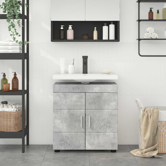 Bathroom Cabinet Set TULUM Concrete Grey 60 x 34 x 63 cm