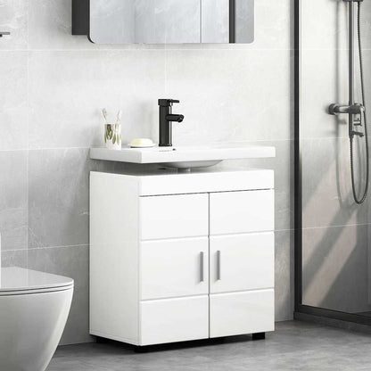 Bathroom Cabinet Set TULUM High Gloss White 60 x 34 x 63 cm