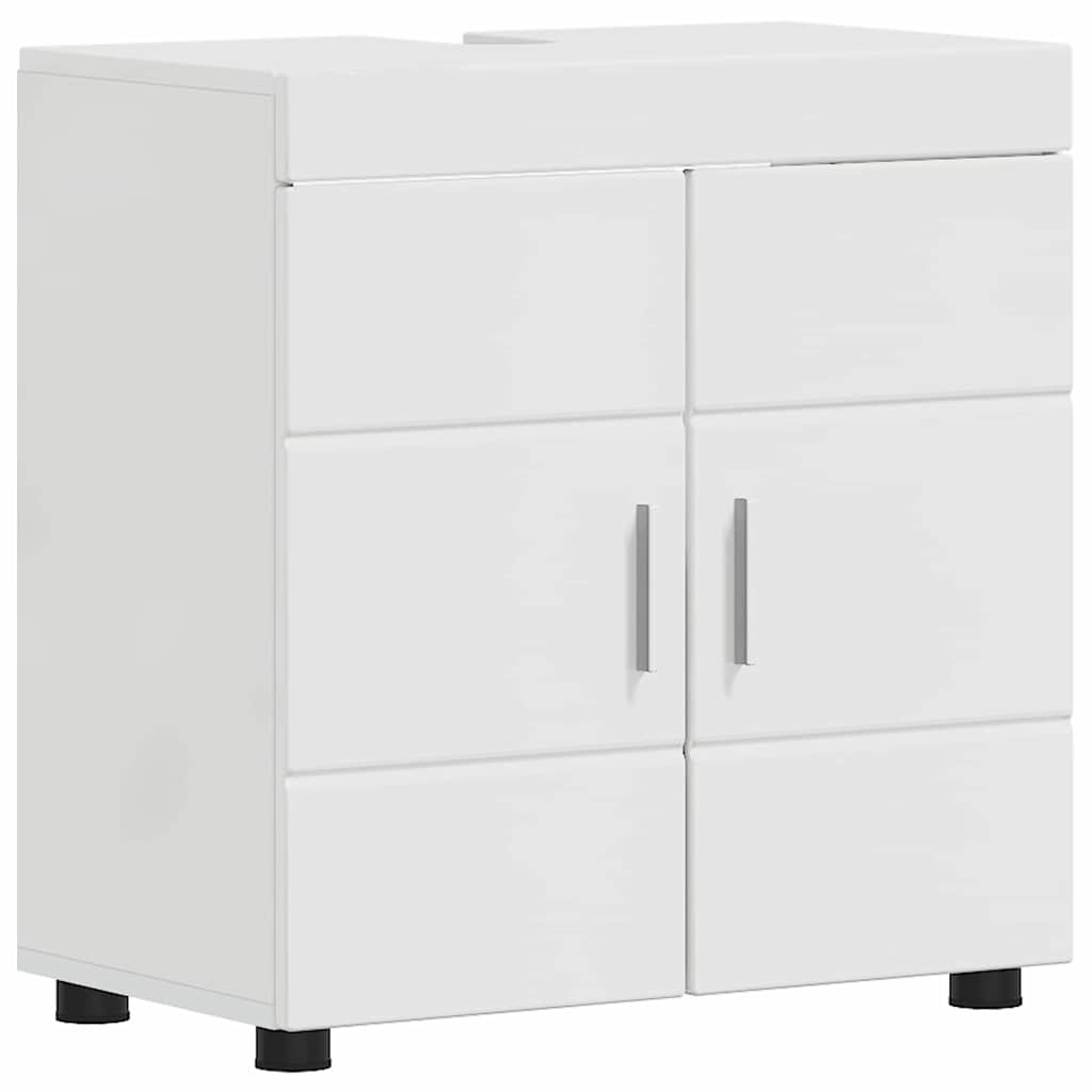Bathroom Cabinet Set TULUM High Gloss White 60 x 34 x 63 cm