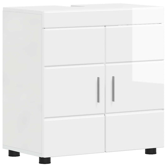 Bathroom Cabinet Set TULUM High Gloss White 60 x 34 x 63 cm
