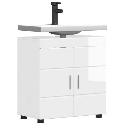 Bathroom Cabinet Set TULUM High Gloss White 60 x 34 x 63 cm