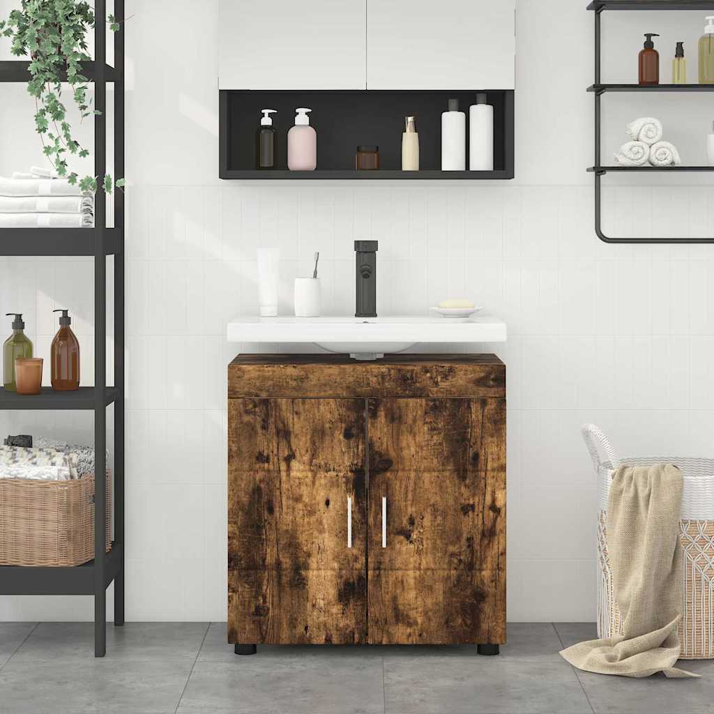 Bathroom Cabinet Set TULUM Smoked Oak 60 x 34 x 63 cm