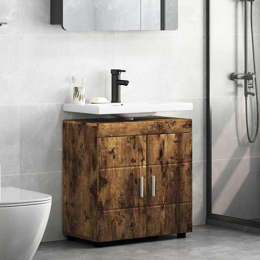 Bathroom Cabinet Set TULUM Smoked Oak 60 x 34 x 63 cm