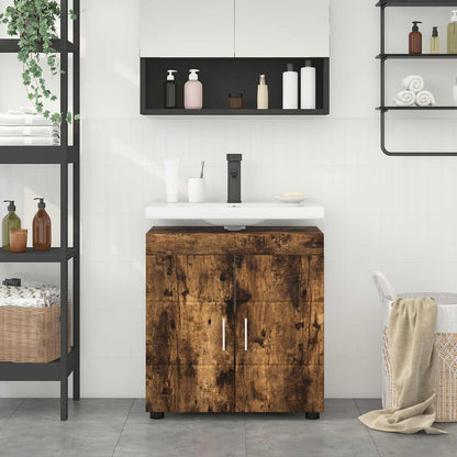 Bathroom Cabinet Set TULUM Smoked Oak 60 x 34 x 63 cm