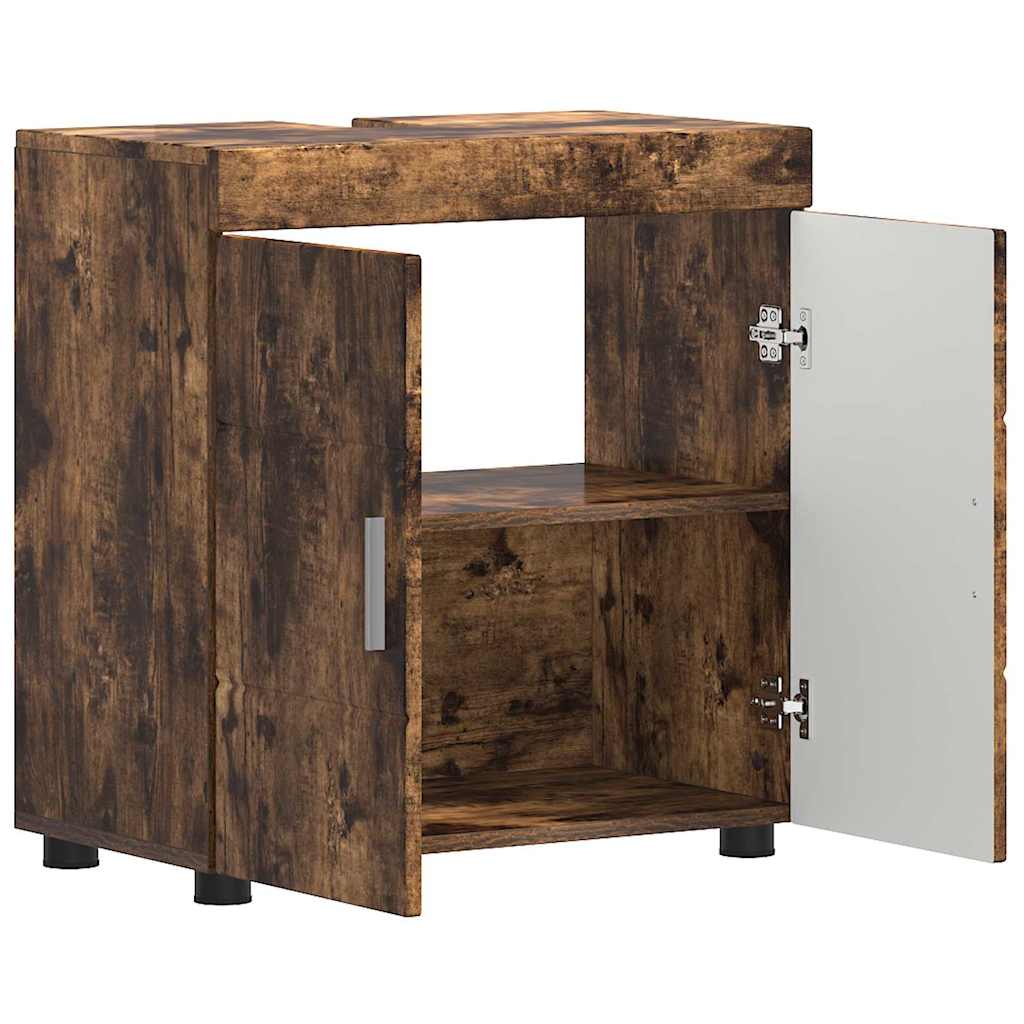 Bathroom Cabinet Set TULUM Smoked Oak 60 x 34 x 63 cm