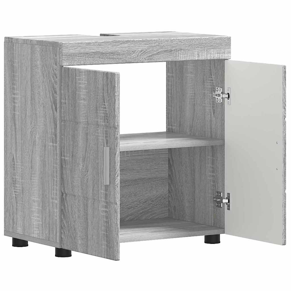 Bathroom Cabinet Set TULUM Grey Sonoma 60 x 34 x 63 cm