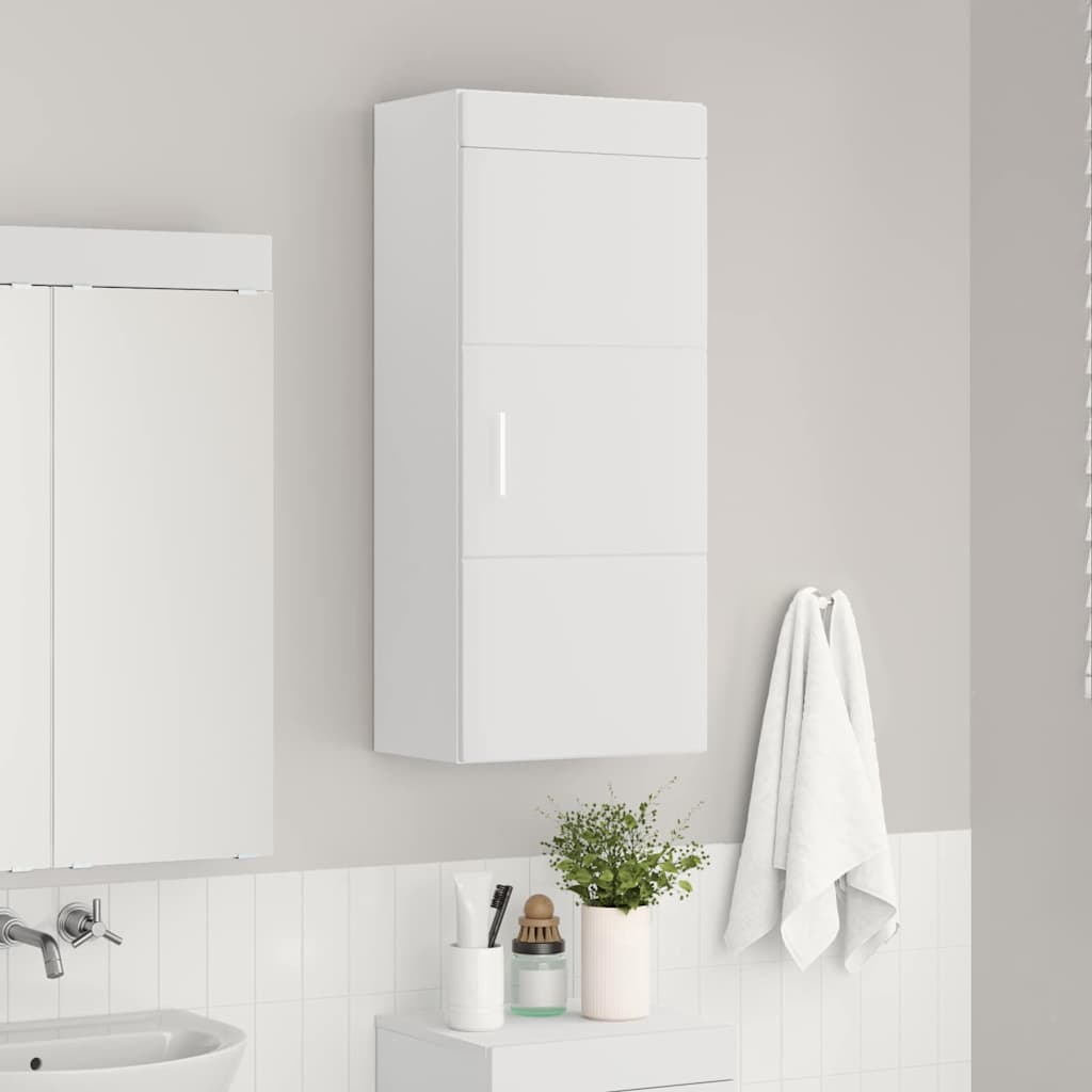 Bathroom Wall Cabinet with Shelf TULUM White 37 x 24.5 x 86 cm