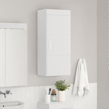 Bathroom Wall Cabinet with Shelf TULUM White 37 x 24.5 x 86 cm