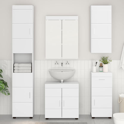 Bathroom Wall Cabinet TULUM White 37 x 24.5 x 86 cm